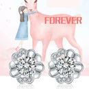 Hollow Flower Stud Earrings Crystal Cute Stud Earrings For Women Flowers