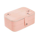 Earrings Storage Box 2 Layers PU Leather Jewelry Display Case (Light Pink) A