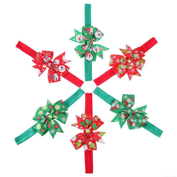 6pcs Hair Band Christmas Baby Swallowtail Bowknot Headdress Hair Accessory #gib