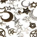 100g Mixed Assorted Moon Star Sun DIY Charms Jewelry Findings Pendant Beads
