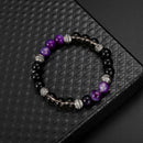 amethyst lava stone alloy excellent jewelry matte agate energy stone bracelet ME