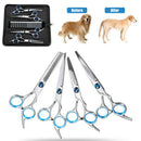 7 Inch Pet Grooming Scissors Set Straight Curved Dog Cat Cutting Thinning S