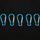 5 x Camp Hiking Portable Blue Aluminum Alloy Mini Carabiner Hook U5L6