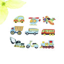 50pcs Wood Mixed Cars And Airplane Sewing Children Buttons Scrapbook TEUS