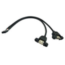 (2-Pack) 30CM 10 Pin Motherboard Female Header to 2-Port Dual USB 2.0 Femal
