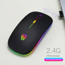 A5 Wireless Mouse 2.4G Receiver 1600DPI Rechargeable Backlit Mice (Black)