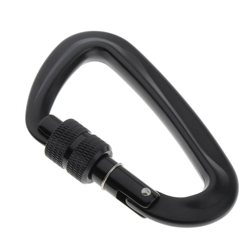 3x 12KN/5KN Screw Lock Carabiner D-Ring Durable Light for Camping Hiking