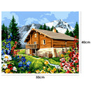 Painting By Numbers Kit DIY Flower Cottage Hand Painted Canvas Oil Art Picture