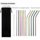 Reusable Stainless Steel Straws,Set of 10 Extra Long 10.5inch Metal Drinkin D5R4