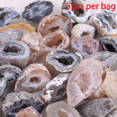 5Pcs Geodes Oco Agate Natural Crystals Druzy Halves Quartz Specimens  lj