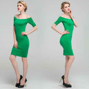 Sexy Women Off Shouder Bodycon Party Evening Cocktail Pencil Dress Green M A