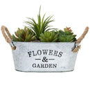 Flowers&Garden'Bucket Design Small Metal Succulent Plant Container W/Twine