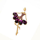 Clothing Alloy Ornament Ballerina Crystal Brooch Dancer Corsage Pin