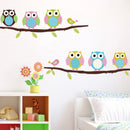 1X Animal Cartoon Owl Tree Vinyl Wall Stickers for Kids Rooms Boys Girl JR