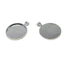 20 Round Pendant Tray Base Setting Fit 30mm Cabochon Blank Bezel Frame Cameo