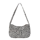 Cow Dot Printed Handbag Women PU Totes Small Underarm Shoulder Bag (Black)