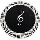 1X(New Carpet Music Symbol Piano Key Black White Round Carpet Non-Slip Carp