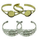 8 Pieces/Lot Empty Bezel Bangle Settings Cabochon Blank Tray Findings Craft