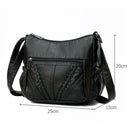Solid Women Messenger Washed PU Leather Crossbody Bags Shoulder Handbags