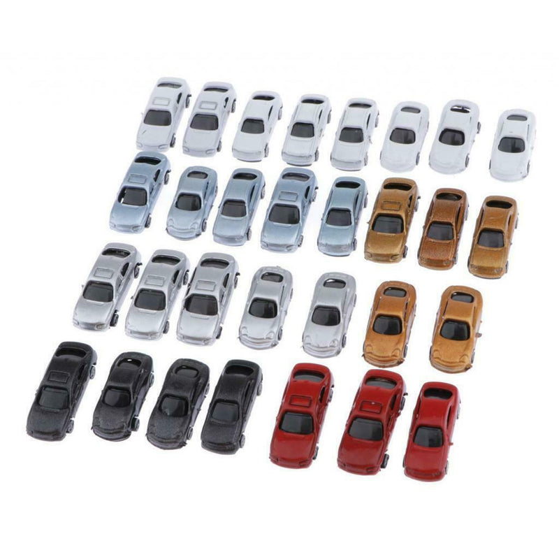 60x 1:200 Plastic Car Mini Street Parking Scenery Landscape Layout Accessory