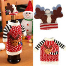 Christmas Santa Hat Wine Bottle Cover Topper Bags Xmas Dinner Table Party Decor