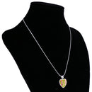 Crystal Heart Shape Pendant Softball Necklace College Charms Snak Chain