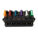 Car 6 Way Standard Blade Fuse Box Holder Block Overload Protection