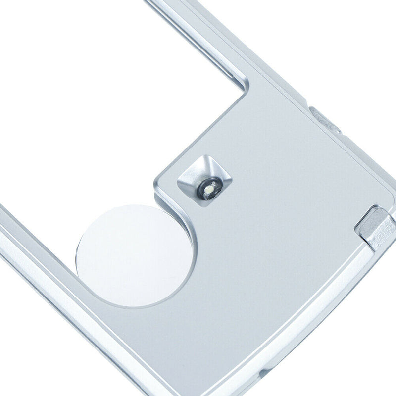 Credit Card Led Magnifier Loupe With Light Leather Case Magnifying Glass