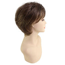 Fashion Short Medium Wigs Brown Straight Wavy Women Full Fluffy Hair Synthetic