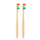 Vaclav 2Pc Bamboo Toothbrush Rainbow Bamboo Tooth Brush Fibre Toothbrush Co A7B8