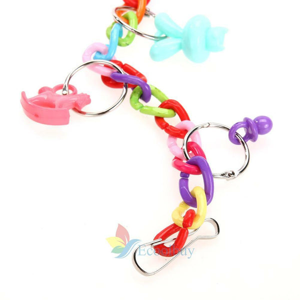 Colorful Parrot Parakeet Bird Cage Hammock Swing Hanging Playing Toys New A