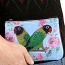5D Diamond Parrot Painting Clutch Bag Leather Purse Handbag DIY For Women Zipper