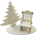Wooden Christmas Tree Chair Office Desktop Ornaments Home Crafts New Year Decor