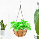 Black Growers Hanging Basket Planter with Chain Flower Plant Pot Home Garde