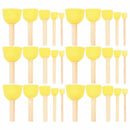 Pack of 30 Round Foam Sponge Paint Brush Set - Stencil Brush Value Pack - 5
