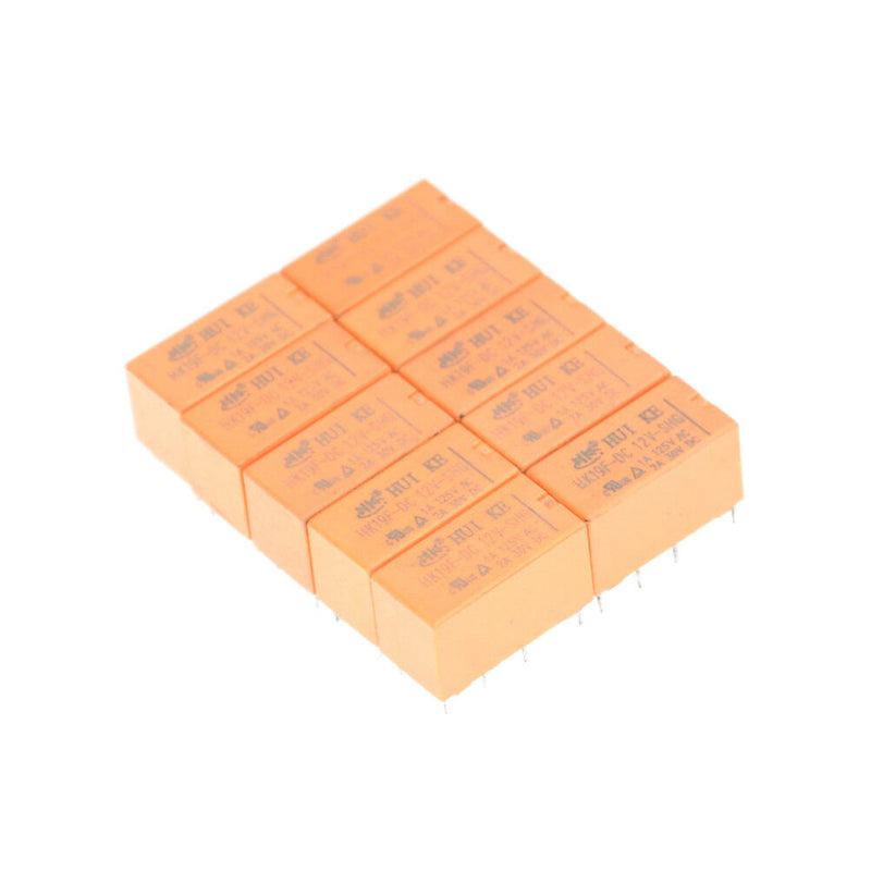 10Pcs hk19f-dc12v-shg dc 12v coil dpdt 8pin pcb realplay power relay S Ew