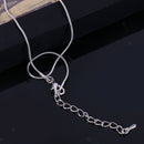 Pendant Rhinestone Necklace Black Football Heart Chain Sport Fashion Jewelry