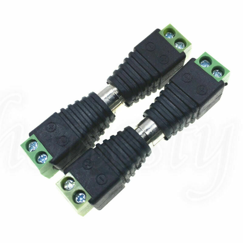 2 Pairs Speaker Wire cable to female & male RCA Connector Adapter Jack Plug LED