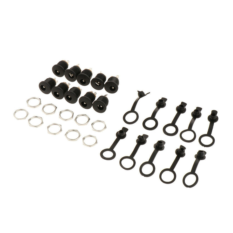10PCS Premium DC 5525 Power Jack Socket with 10pcs Screw & 10pcs Nuts Kits