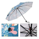Cartoon Deer Flower Women 3 Folding Summer Anti-uv Sun Umbrell Rain Mini M7 V5K2