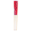 Fabric Chinese Style Flower Pattern Dancing Folding Held Hand Fan Red