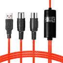 USB IN-OUT MIDI Cable Converter PC to Music Keyboard Adapter Cord M&E