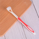 1x Child Health Red color Three Head 3 Sided Toothbrush Ultrafine Soft BristleJR
