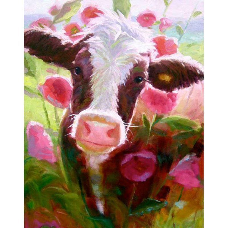 5D DIY Full Drill Diamond Painting Cow Cross Stitch Embroidery Mosaic Kit