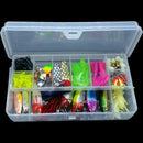 109Pcs Fishing Lure Minnow/Popper/Wobbler Spoon Metal Lure Soft Bait Fishin T9Q9