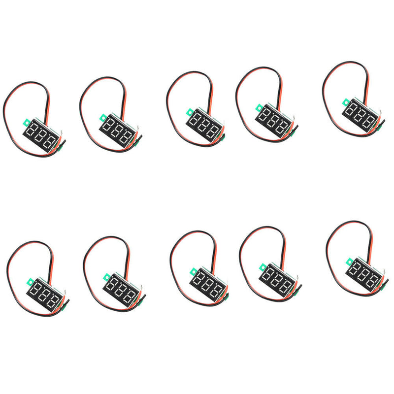 10x V20D 3-Cable 0.36 inch 3-Digit LED Red Light DC0-100V Digital Voltmeter