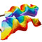 Handmade Women Quality Belly Dance Fan Dance 100% Real Silk Veil Rainbow Co E4N6