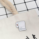Creative Toilet Roll Paper Brooch Badges Jacket Backpack Decor Pins (White) A