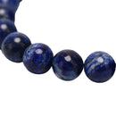 Natural 8mm Lapis Lazuli Beads Bracelets Unisex Elastic Bangle Jewelry Gif JR