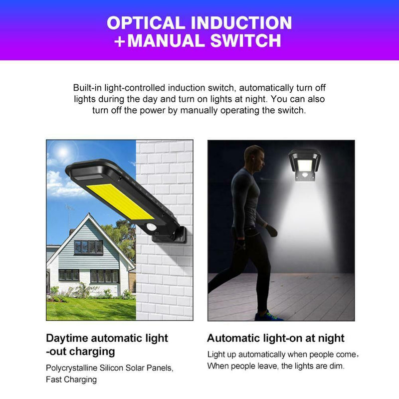 LED Solar Street Light Waterproof Motion Sensor Outdoor Wall Lamp (210COB)
